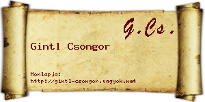 Gintl Csongor névjegykártya